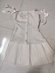 White tube Mini Dress, old money style