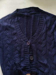 Navy Cable Knit Cardigan