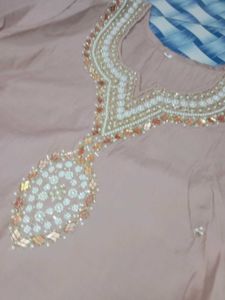 embroidery kurta paint set Pink