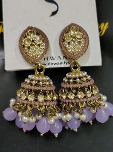 💜 Lavender earrings jhumka😍🔥