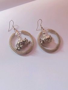 Silver Jhumka Earrings