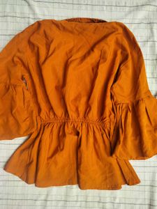 Orange Bell Sleeve Top