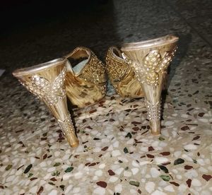 Gold Embellished Heels