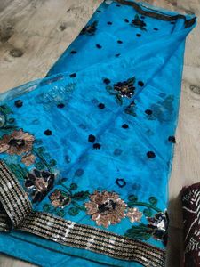 Blue Embellished saree 💙✨✨