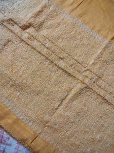 Embroided Peach Saree
