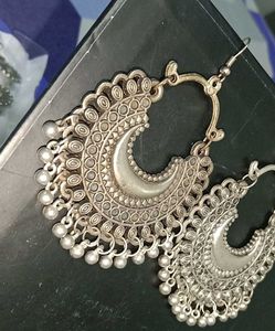 Silver Tone Hoop Earrings