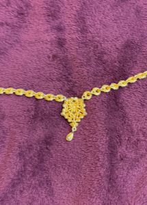 Gold White Stone Necklace
