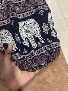 Elephant Printed Short Harem Pants