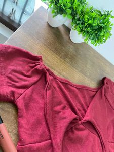 Ribbed Tie-Front Crop Top