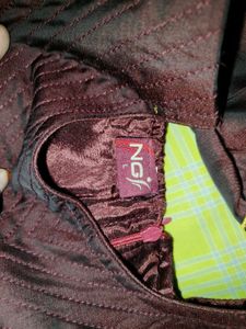 Golden Dark Maroon Embroidered Gown.