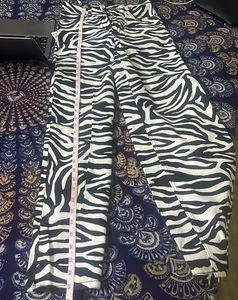 Zebra Print Wide Leg Pants