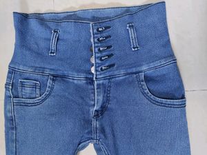 High Waist Blue Denim Jean