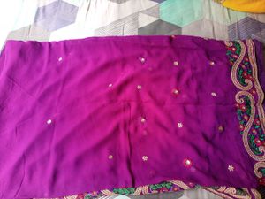 party wear, purple 💜💜 colour saree