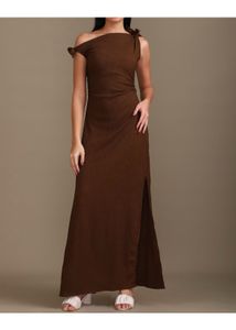 Elegant Brown Maxi Dress