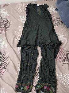 Black Embroidered Kurti &amp; Pant Set