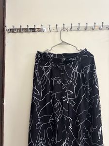 Abstract Print Wide Leg Pants