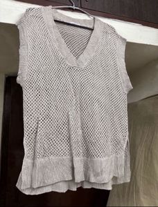 🆕 Ash Knit Sleeveless sweater Top Set