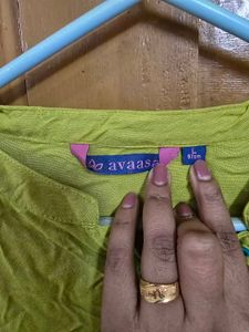 Green Printed Casual Kurta