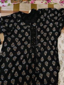 Black And White Kurta Set