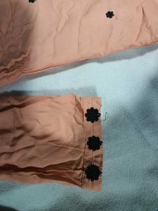 Peach Embroidered Kurti