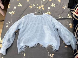 Light Blue Cropped Sweater