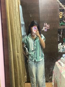 Striped Button-Down Top