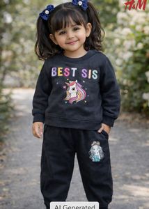 H&M Kids' "Best Sis" Sweatshirt with free lowers