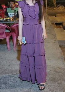 Purple Tiered Maxi Dress