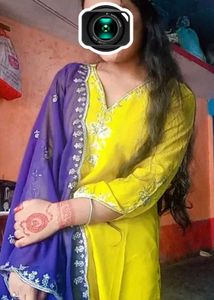 Yellow &amp; Blue Embroidered Kurta Set