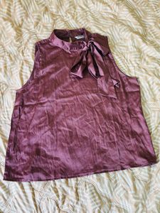 Mauve Tie-Front Top