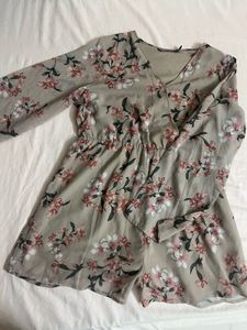 SASSAFRAS Beige Floral Playsuit