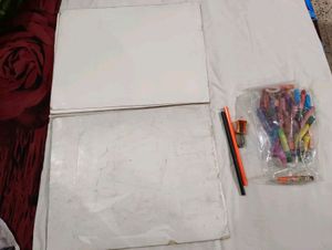 12 Colour Pencil ,Papers, Drawing Books