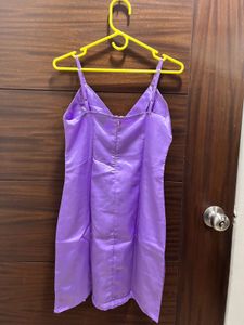 Lilac Satin Mini Slip Dress