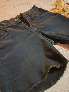 Black Denim Shorts