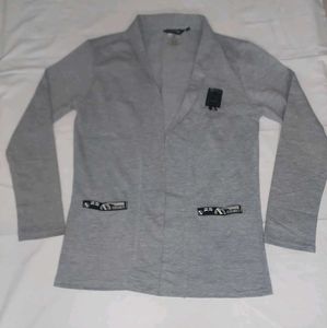 Gray Long Sleeve Blazer