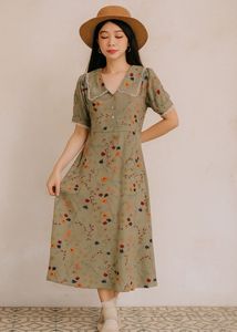 Vintage Floral Midi Dress