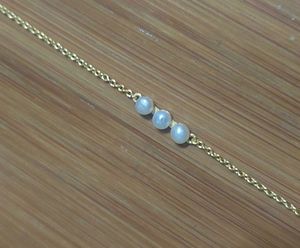 Pure silver with 18kt gold plated Pearl Bracelet