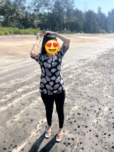 Floral Print Short Kurti