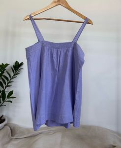 Purple Cotton Tunic with Buttons