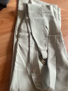 Thick Cotton Mixed Trousers With Belt