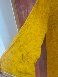 Yellow Printed Kurta