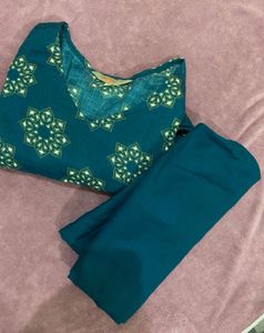 Teal Floral Print Top & Pants Set
