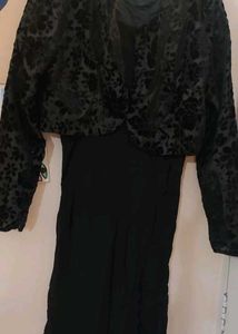Black Dress With Attached Jacket