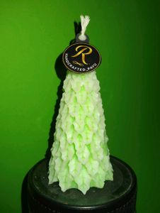 Hand Carved Christmas Tree Candle