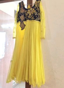 Elegant Yellow Ethnic Gown