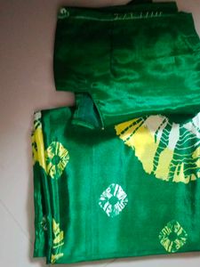 Green Saree With Blouse One Time Use