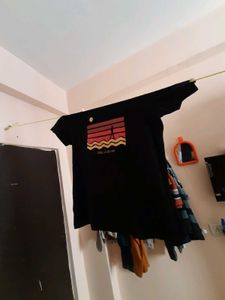 Orange Sunset - Black Tshirt XL