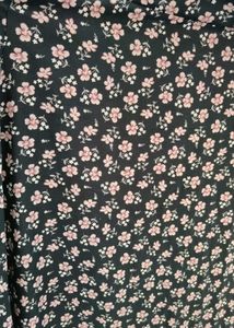 Floral Black Print Skirt