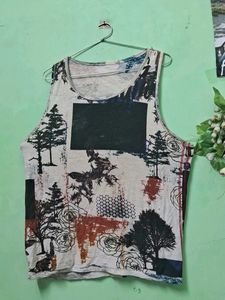 Unique Graphic Print Tank Top