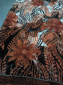 Brown Print Saree 🍂